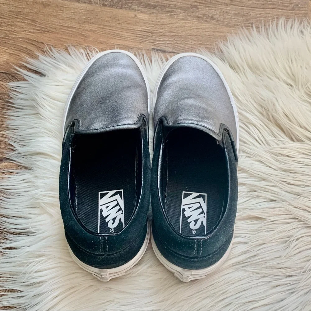 Women’s 8 Men 6.5 Unisex Vans Asher Leather Slip-On Shoes - Picture 4 of 10